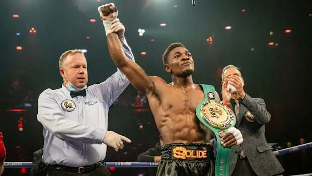 Christian Mbilli.  Mbilli fights battle tested Demond Nicholson on September 8th  in Quebec, Canada  on Aug 22, 2023. PHOTO BY EOTTM/EYE OF THE TIGER MANAGEMENT